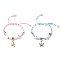 2 Stück 2 Stile verstellbare koreanische gewachste Polyesterkordel-Armbänder&nbsp;BJEW-JB11607