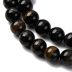 Fili di perline di ferro tinte di blu tigre naturale&nbsp;G-G286-A02-12mm