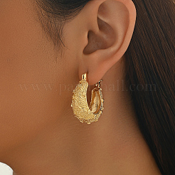 Aretes de aro texturizados de latón&nbsp;OS8386