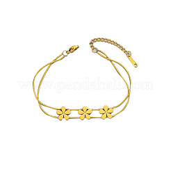 Blumen-Set aus Edelstahl mit Kristall-Strass-Lasso-Halsketten und Ohrsteckern und Armbändern für Damen&nbsp;FS-WG939A0-01