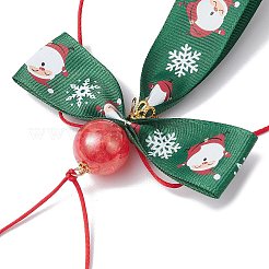 2 pz decorazioni natalizie con ciondolo a croce in grosgrain di poliestere&nbsp;HJEW-JM02609