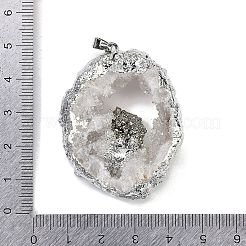 Natürliche Pyrit & Druzy Achat hohle Geode Anhänger&nbsp;G-G162-03P-01