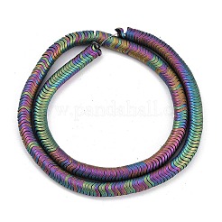 Brins de perles d'hématite non magnétiques synthétiques galvanisées&nbsp;G-H020-M01-23