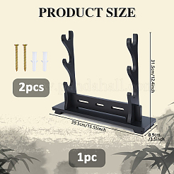 3-stufiger Schwert-Katana-Halter aus Holz&nbsp;ODIS-WH0081-11A
