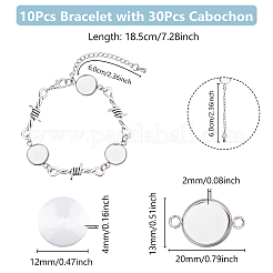 Kits de fabrication de bracelets en acier inoxydable 304 avec dôme vierge à faire soi-même&nbsp;BJEW-DC00009