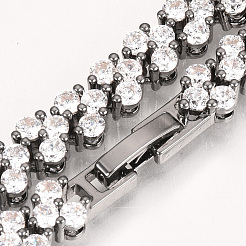 Messing Armbänder&nbsp;ZIRC-S058-46B