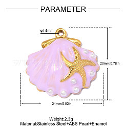 304 Edelstahl-Emaille-Anhänger&nbsp;STAS-OY013-64G