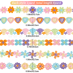 6 yard 6 garnitures en dentelle de polyester de style&nbsp;OCOR-GF0001-69