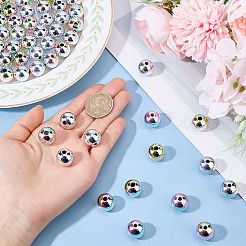 80 pièce de perles en plastique CCB opaques avec placage UV&nbsp;MACR-DC0001-28