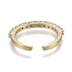 Anneaux de manchette réglables en laiton à micro-pavé de zircone cubique transparent&nbsp;X-ZIRC-Z002-11G