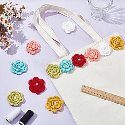 12 Stück 6 Farben handgefertigtes Faserstrick-Ornament-Zubehör&nbsp;FIND-FG0003-54