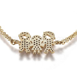Messing Micro Pave klare Zirkonia Link Armbänder&nbsp;BJEW-Z003-21G