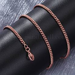 Halsketten aus Messing mit kubanischen Gliedern für Damen&nbsp;NJEW-D302-57RG