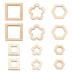 120pcs 6 anneaux de liaison en bois de peuplier de style&nbsp;WOOD-LS0001-24