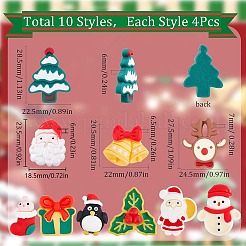 40 pièces 10 styles cabochons en résine opaque sur le thème de noël&nbsp;CRES-SC0002-56