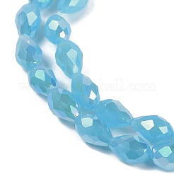 Brins de perles de verre galvanisées de couleur unie opaque&nbsp;EGLA-N013-J10mm-B05