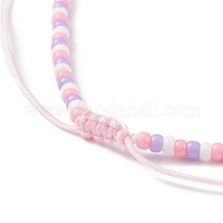 3 stücke 3 farbe glas samen geflochtene perlenketten set für frauen&nbsp;NJEW-JN04117