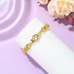 Messing Micro Pave klare Zirkonia Link Armbänder&nbsp;BJEW-JB13735