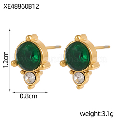 Ohrstecker aus 304 Edelstahl mit Zirkonia&nbsp;STAS-OY009-15G