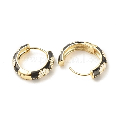 Orecchini a cerchio in smalto fiore margherita&nbsp;EJEW-G290-01G-E