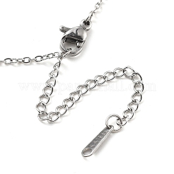 Collar con colgante de corazón de acero inoxidable 304 con micropavé de circonita cúbica para mujer&nbsp;LS-NJEW-D288-05P