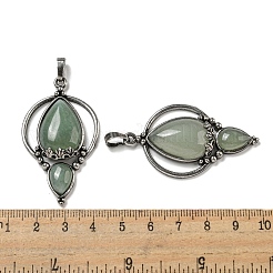 Pendentifs en aventurine vert naturel&nbsp;G-F766-04AS-03