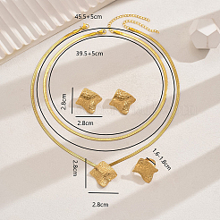 Edelstahl-Rhombus-Ohrringe & Halsketten & Ringe-Sets für Damen&nbsp;IX6461