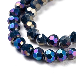 Brins de perles de verre électrolytiques à facettes (32 facettes) rondes plaquées arc-en-ciel&nbsp;EGLA-J130-FR15