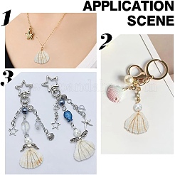 6 Stile mit Kupferdraht umwickelte Muschelanhänger&nbsp;FIND-AR0005-14