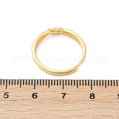 925 verstellbarer Fingerring aus Sterlingsilber mit Mikropavé und klaren Zirkonia für Damen&nbsp;RJEW-G351-01G
