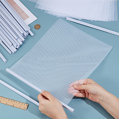 10 Stück rechteckige Kunststoffnetz-Leinwandplatten&nbsp;DIY-BC0016-48