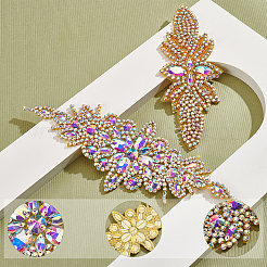 2 Stück Hotfix-Strass mit Blumenmuster in 2 Stilen&nbsp;DIY-WR0003-50