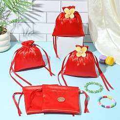 Pochettes à cordon en satin avec fleurs&nbsp;ST-CJ0048-001A