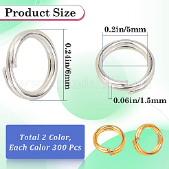 600 pz. 2 anelli divisi in ottone colorati&nbsp;KK-SP0001-82C