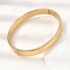 Bracciali rigidi da donna in acciaio inossidabile 304 con numeri romani e chiusura a cerniera.&nbsp;SA-CBAC920-12G