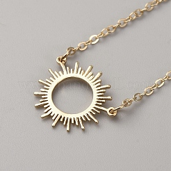Set di collane per coppie con ciondolo luna e sole in ottone&nbsp;NJEW-WH0002-225