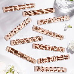 10 rullo per texture in argilla con manico in legno in 10 stili&nbsp;TOOL-CN0001-12A