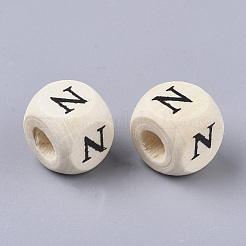 Bedruckte Naturholzperlen&nbsp;WOOD-T026-001N
