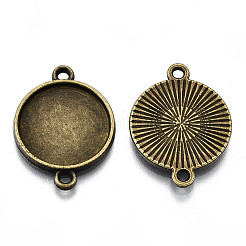 Impostazioni connettori cabochon in lega di stile tibetano&nbsp;TIBE-S322-010D-AB-NR
