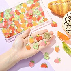 60 pendentif en résine transparente sur le thème des fruits&nbsp;RESI-CJ0005-31
