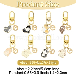 8 pendentif décoratif en alliage émaillé avec empreinte de chien et de patte&nbsp;HJEW-YW00215
