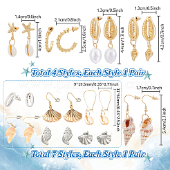 Ensembles de boucles d'oreilles à tige et créoles en alliage de style bohème&nbsp;EJEW-PH0002-07
