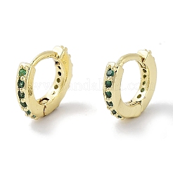 Orecchini a cerchio da donna con pavé di zirconi cubici in ottone&nbsp;EJEW-L269-134G