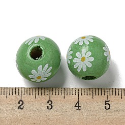 Perles européennes en bois imprimées&nbsp;WOOD-G022-19J