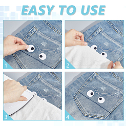 20 Stück Augen-Stickerei aus Polyester zum Aufbügeln/Aufnähen&nbsp;DIY-GA0010-06C-02