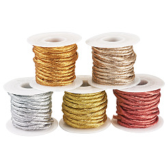 25 Yards 5 Farben runde Polyester-Gold-Metallic-Kordel&nbsp;OCOR-TA0002-58