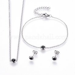 Juegos de joyas de acero inoxidable 304&nbsp;SJEW-H144-24C