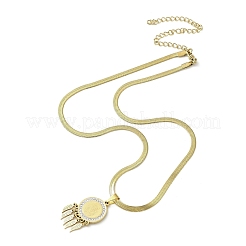 Collane con ciondolo a forma di piuma&nbsp;NJEW-H055-04G