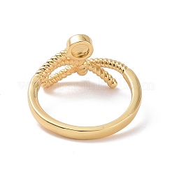 Anello malocchio smaltato con nodo a polsino aperto con zirconi chiari&nbsp;RJEW-P032-44G