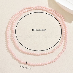 Collane lunghe in stile francese con perle finte in plastica rotonde da 8 mm per donna&nbsp;EA7399-3